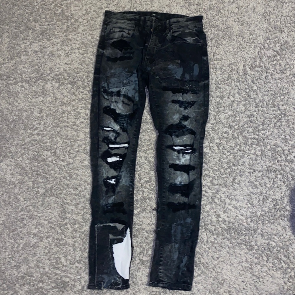 Jordan Craig black destructed jeans